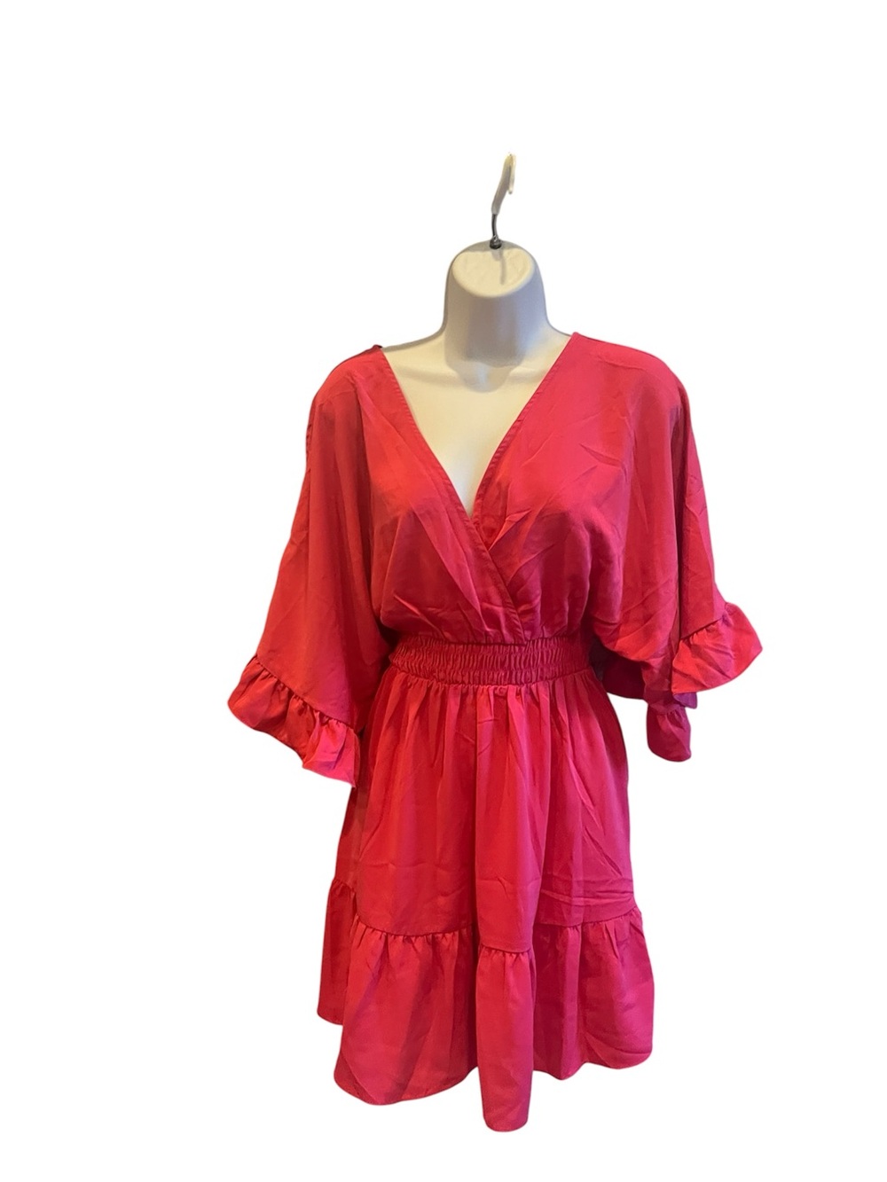 Women’s Hot Pink V-Neck Mini Dress – Size S – NWOT